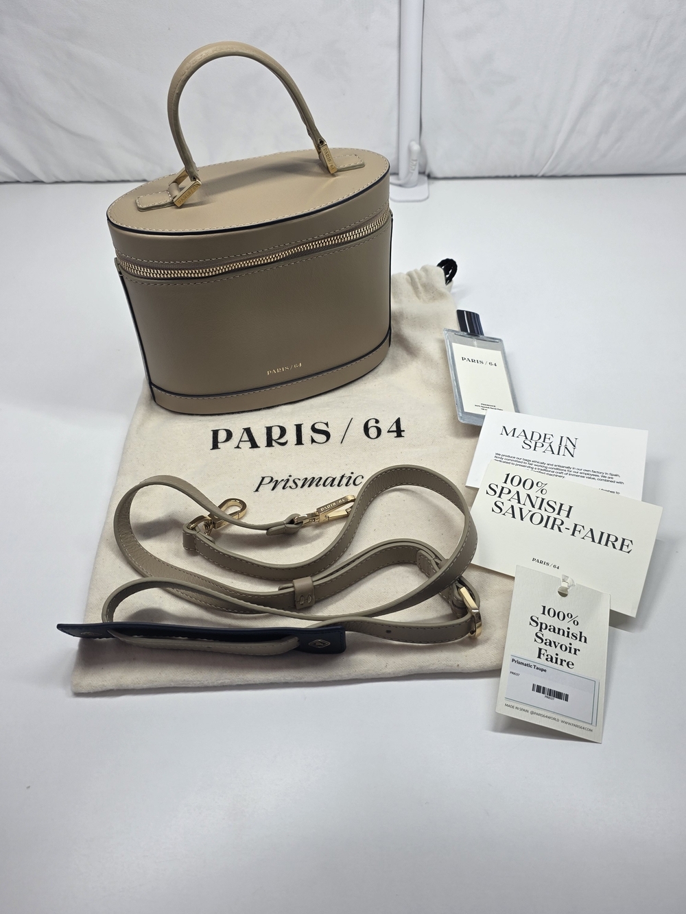 Paris 64 Prismatic Taupe Leather Bag